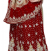 Spectacular Maroon Colored Stone Worked Net Velvet Lehenga Saree